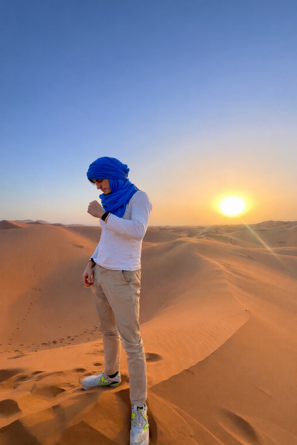 Tommaso Cerruti in the Sahara Desert in Morocco